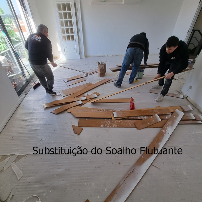 Substituição de pavimento flutuante